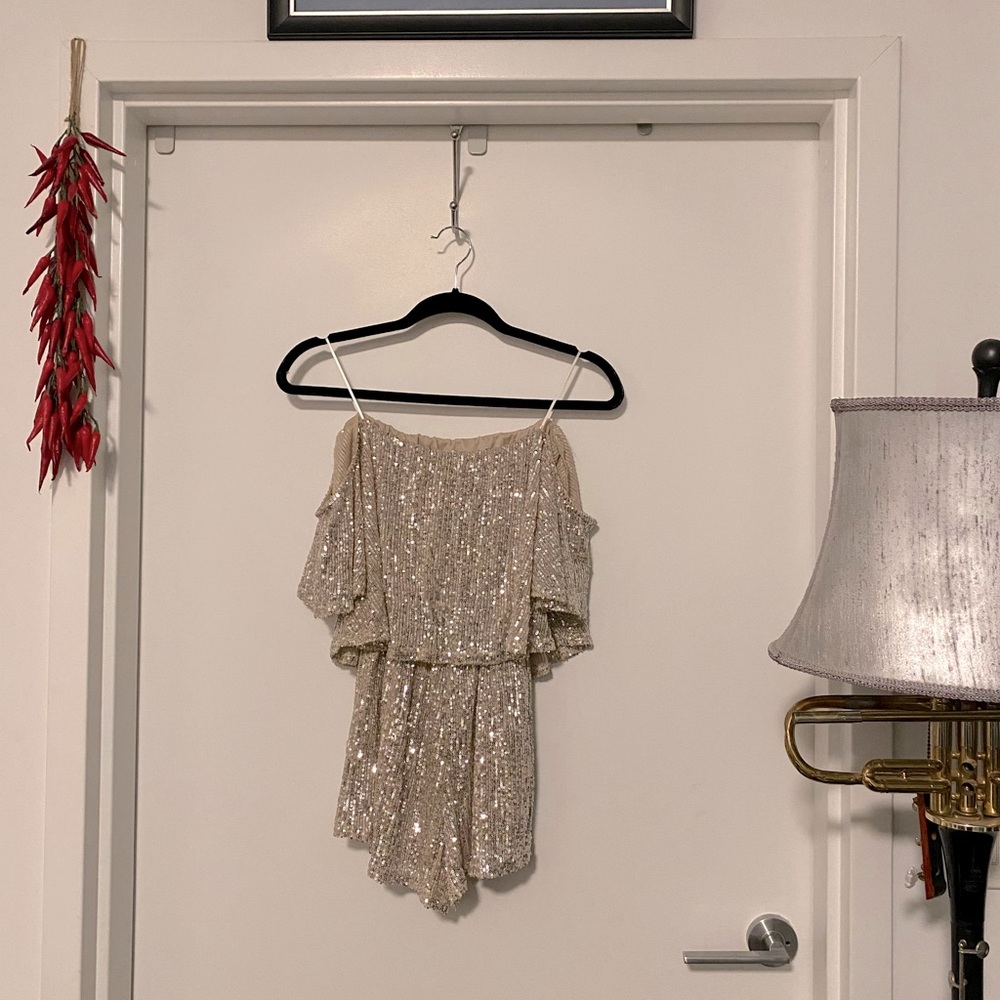 Sage Sequined romper